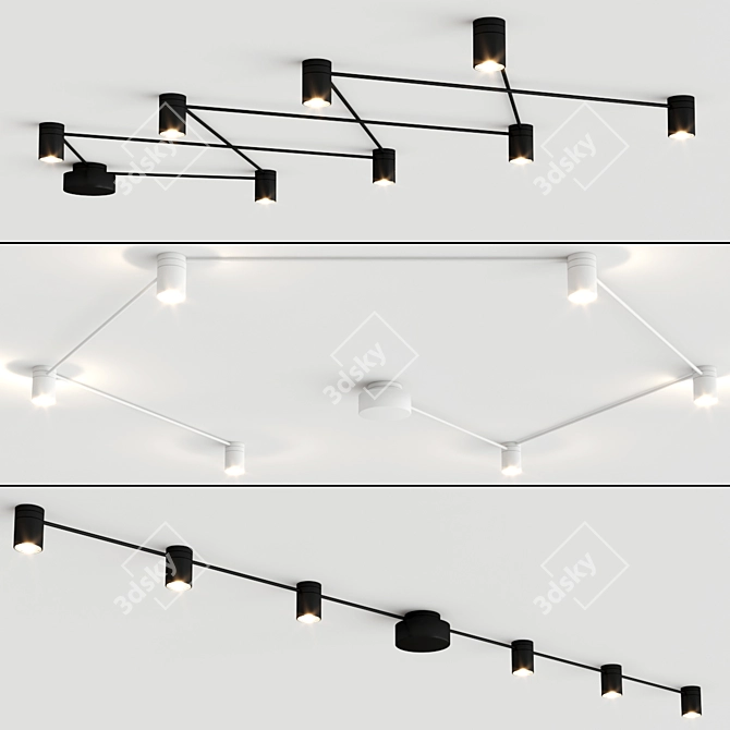 Dynamic LED Ceiling Lamp, PIVOT 3D model image 2