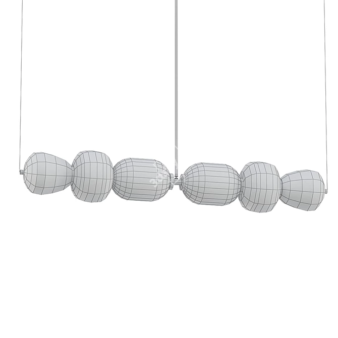 Elegant Linear LED Suspension 3D model image 2