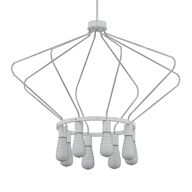 Vintage Hangar Chandelier 3D model image 2