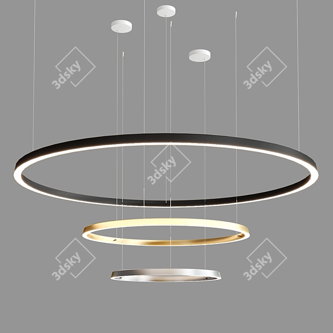 Sleek Circle Pendant: Compendium Circle by Luceplan 3D model image 2