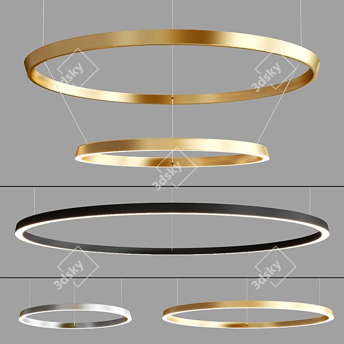 Sleek Circle Pendant: Compendium Circle by Luceplan 3D model image 3