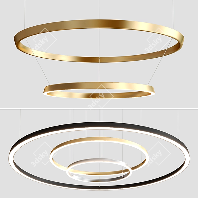 Sleek Circle Pendant: Compendium Circle by Luceplan 3D model image 4