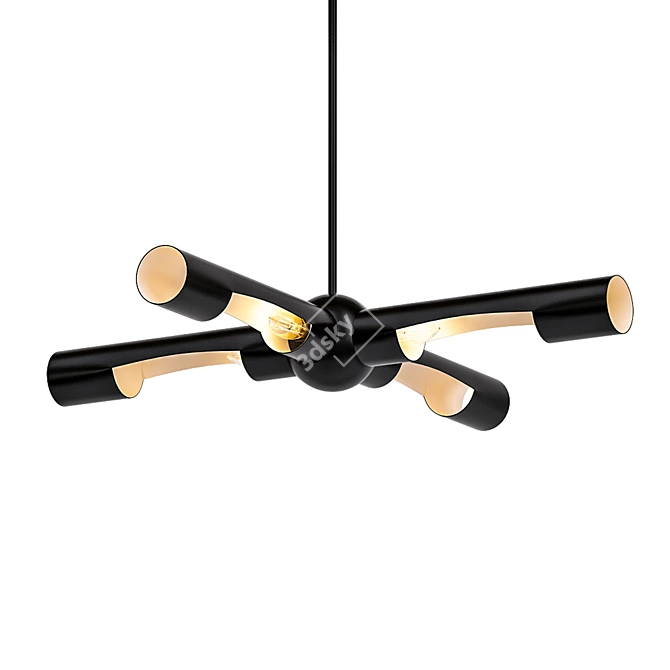 Classy Black Chandelier: Novato 3D model image 1