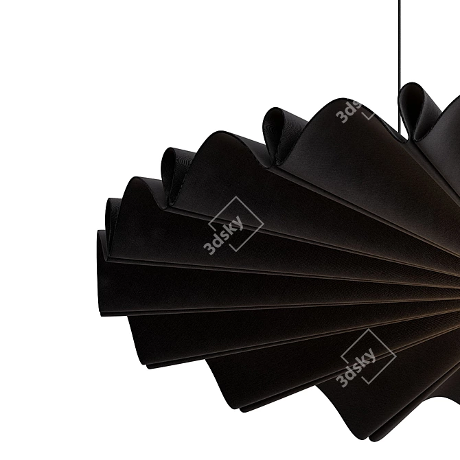 BuzziPleat Light: Felt Hanging Acoustic Panel with Integrated Lighting 3D model image 2