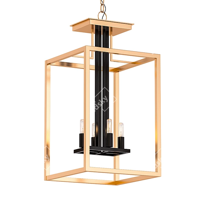 Quadra Modern Chandelier 3D model image 1