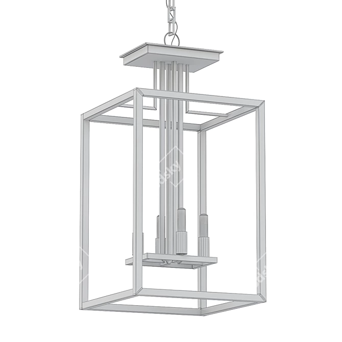 Quadra Modern Chandelier 3D model image 2