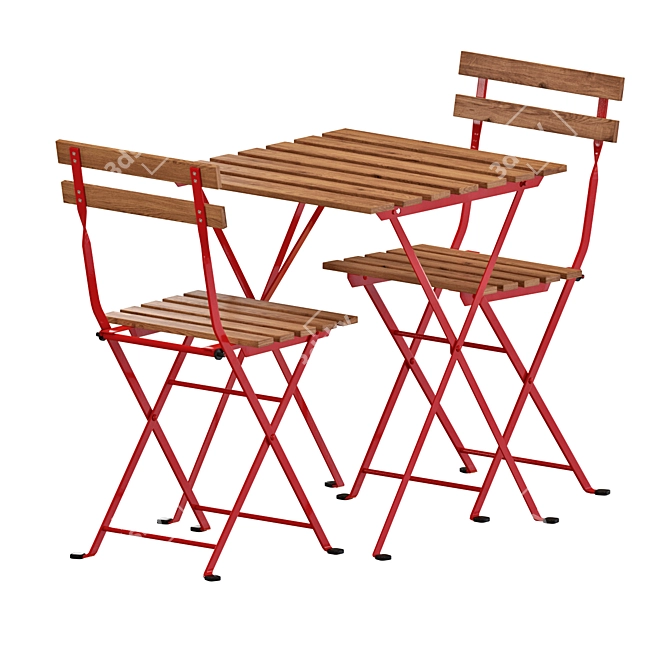 Stylish Outdoor Table and Chairs Set 3D model image 1