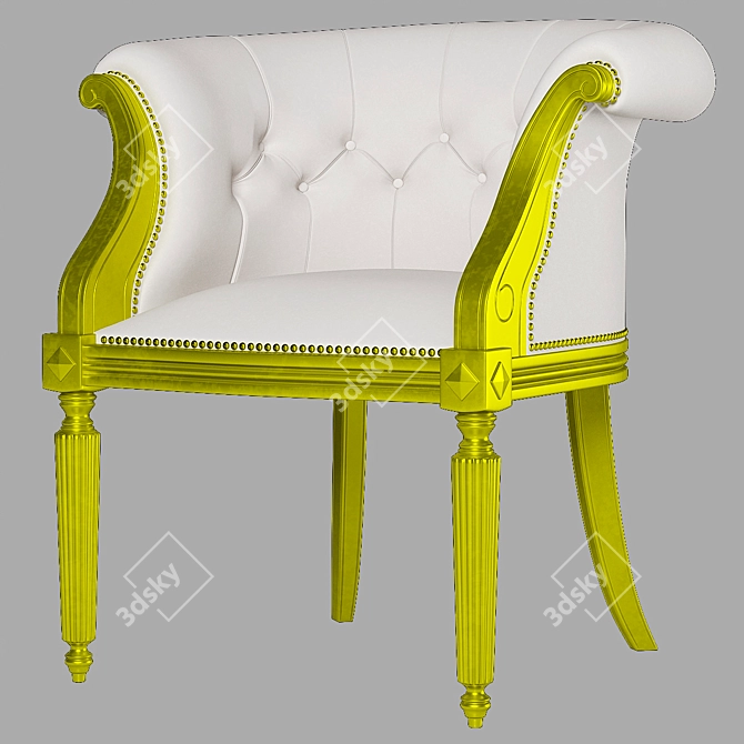 Elegant Louis XV Armchair 3D model image 1