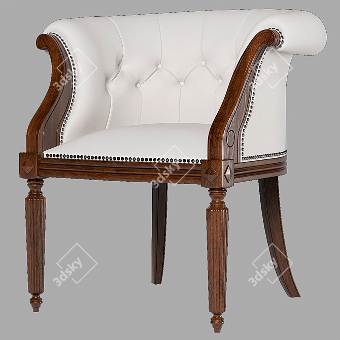 Elegant Louis XV Armchair 3D model image 2