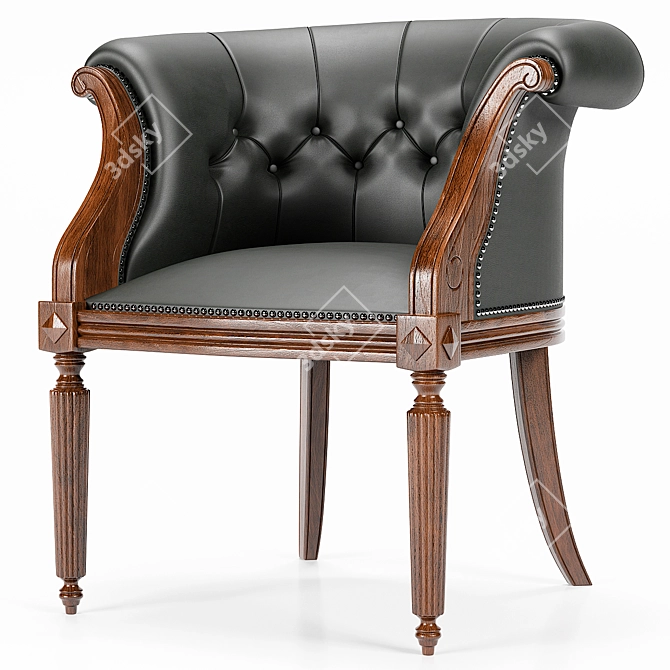 Elegant Louis XV Armchair 3D model image 3