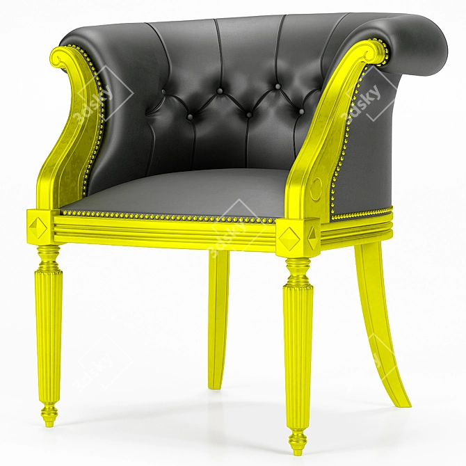 Elegant Louis XV Armchair 3D model image 4