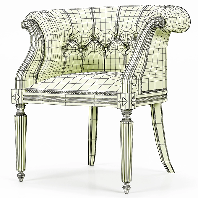 Elegant Louis XV Armchair 3D model image 5