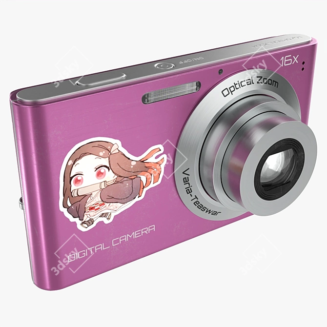 Sleek Compact Camera: PBR Textures, Centimeter Dimensions 3D model image 1