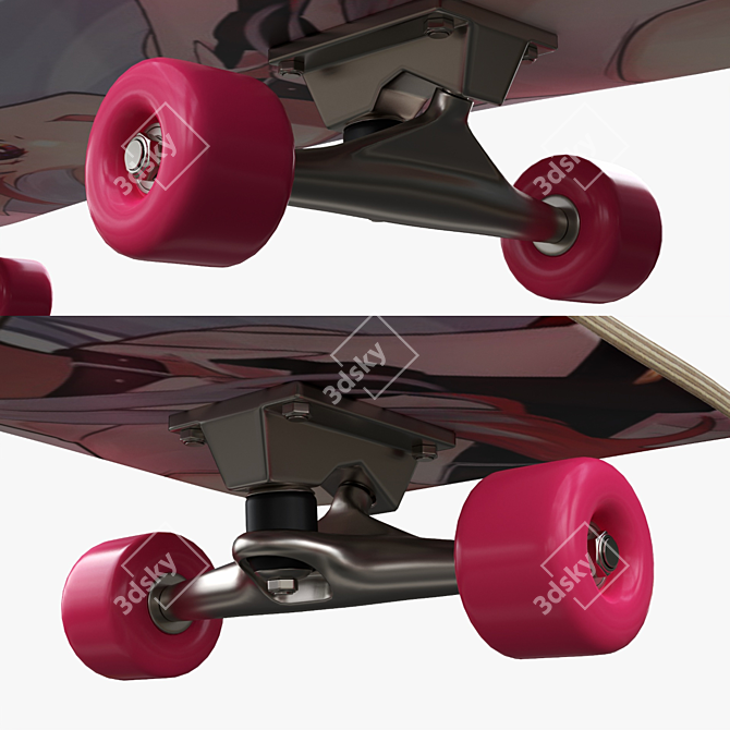 Pro Skateboard 02: High-Quality Textures, Precise Geometry 3D model image 3