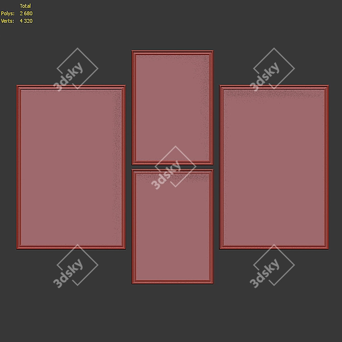 Modern Picture Frame Set 91 3D model image 7