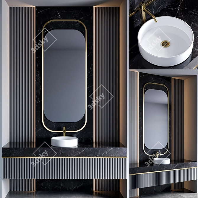 Elegant Gessi Bathroom Furniture 3D model image 1