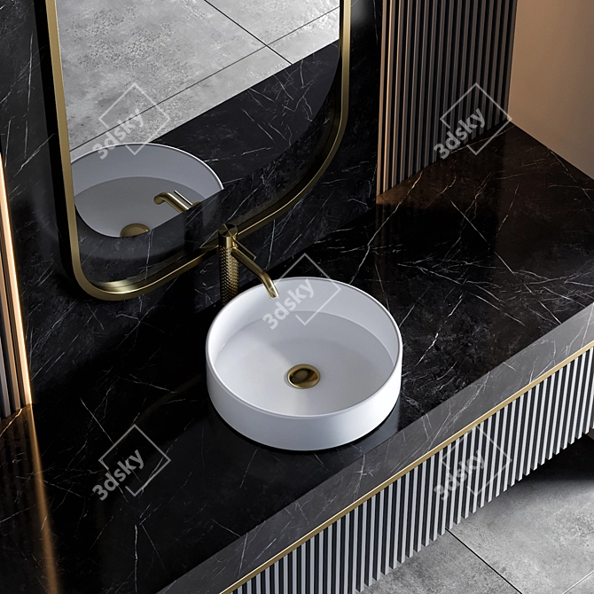 Elegant Gessi Bathroom Furniture 3D model image 2