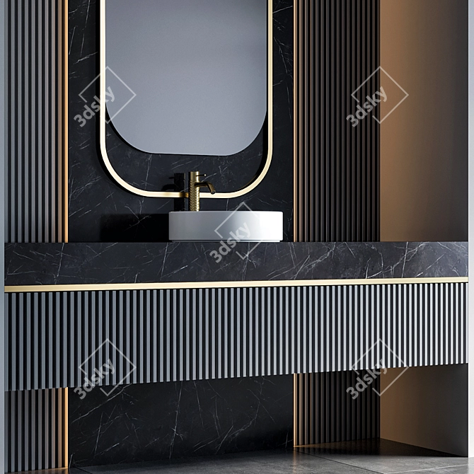 Elegant Gessi Bathroom Furniture 3D model image 3