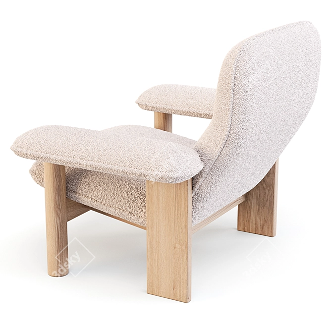 Brasilia Lounge Chair: Mid-Century Comfort in Scandinavian Style 3D model image 3