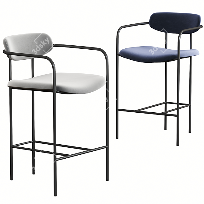 Sleek Parker Stool for Stylish Seating 3D model image 1