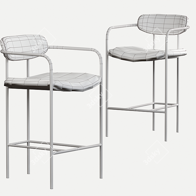 Sleek Parker Stool for Stylish Seating 3D model image 4