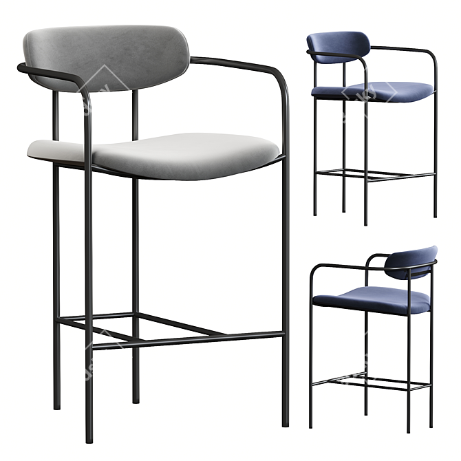 Sleek Parker Stool for Stylish Seating 3D model image 5