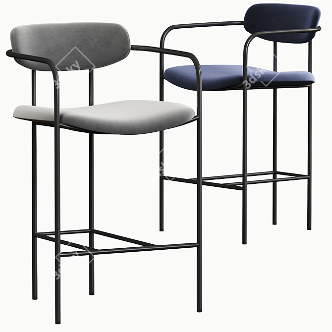 Sleek Parker Stool for Stylish Seating 3D model image 6