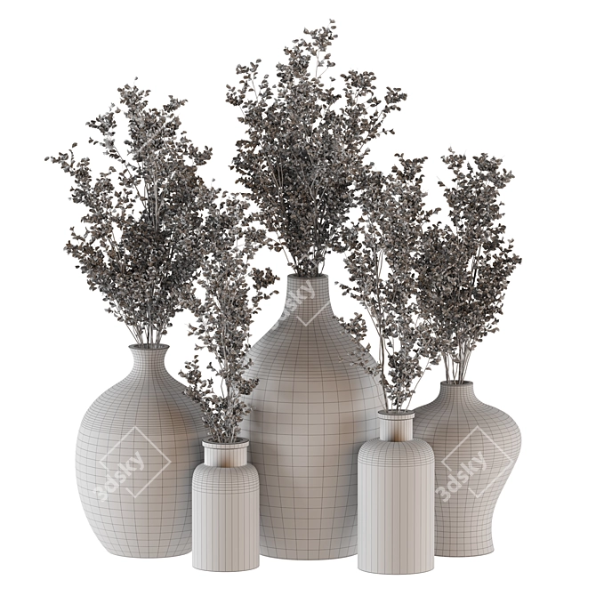 Glass Pot Plants: Indoor Greenery 3D model image 6