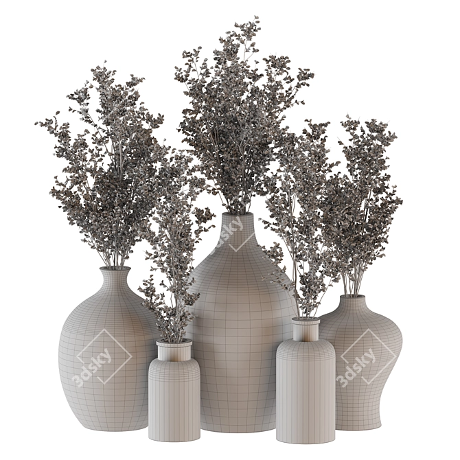 Glass Pot Plants: Indoor Greenery 3D model image 14