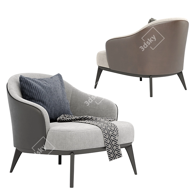 Minotti Leslie Armchairs: Elegant & Versatile 3D model image 3