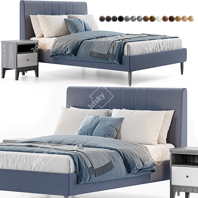 Elegant IKEA IDANAS Bed: Stylish Design & Superior Comfort 3D model image 1