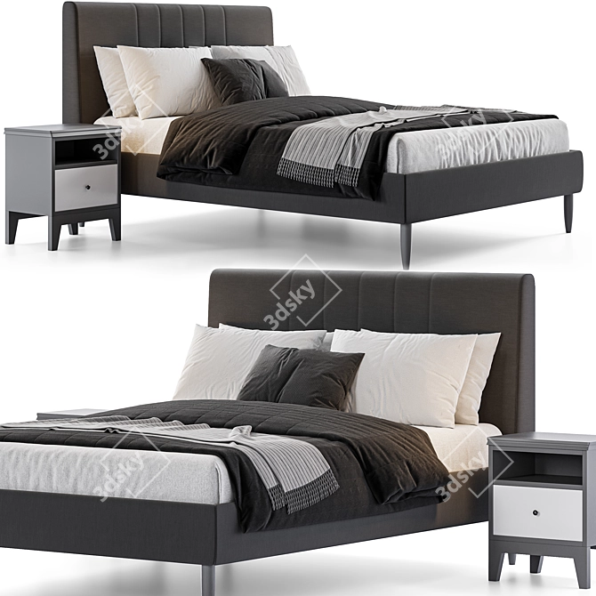 Elegant IKEA IDANAS Bed: Stylish Design & Superior Comfort 3D model image 3