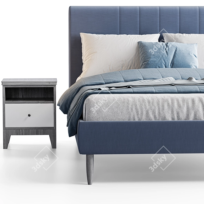 Elegant IKEA IDANAS Bed: Stylish Design & Superior Comfort 3D model image 5