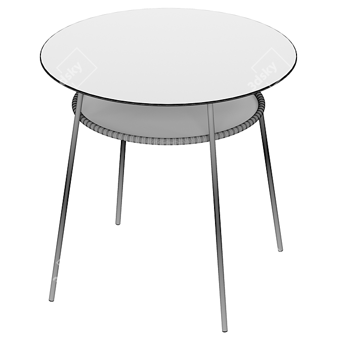 Sleek Black Metal Coffee Table 3D model image 3