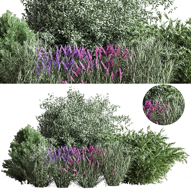 Mixed Plane Bush 03: Versatile 3D Model 3D model image 1