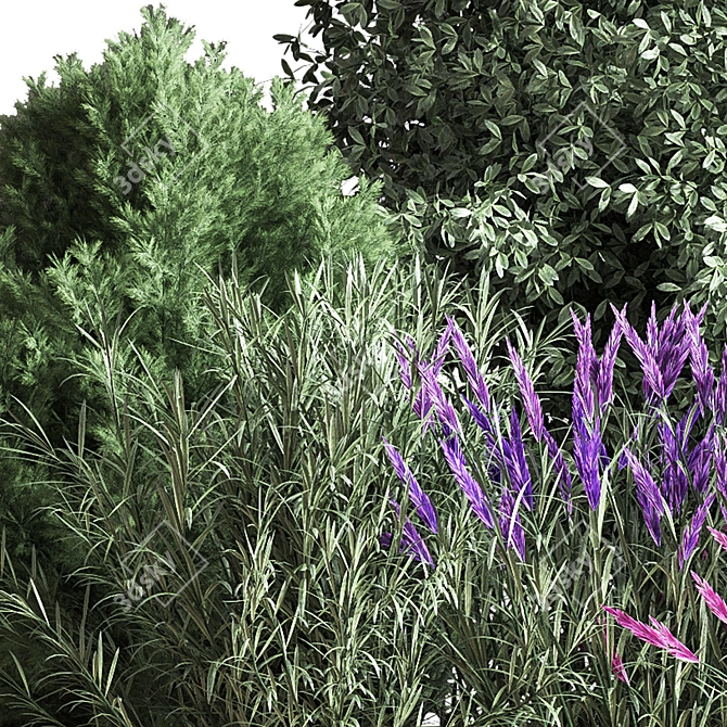 Mixed Plane Bush 03: Versatile 3D Model 3D model image 5