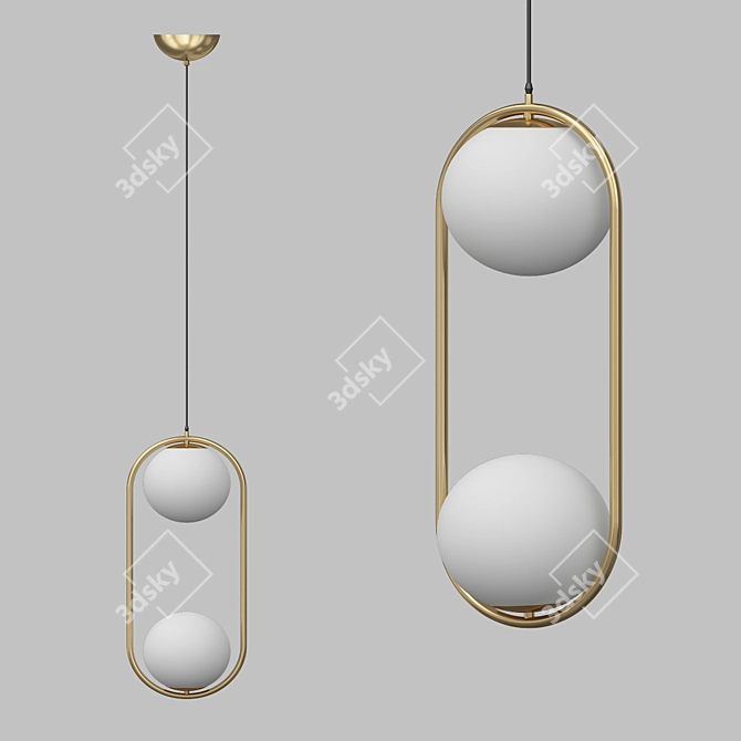 Ring Duo Pendant Light 3D model image 1