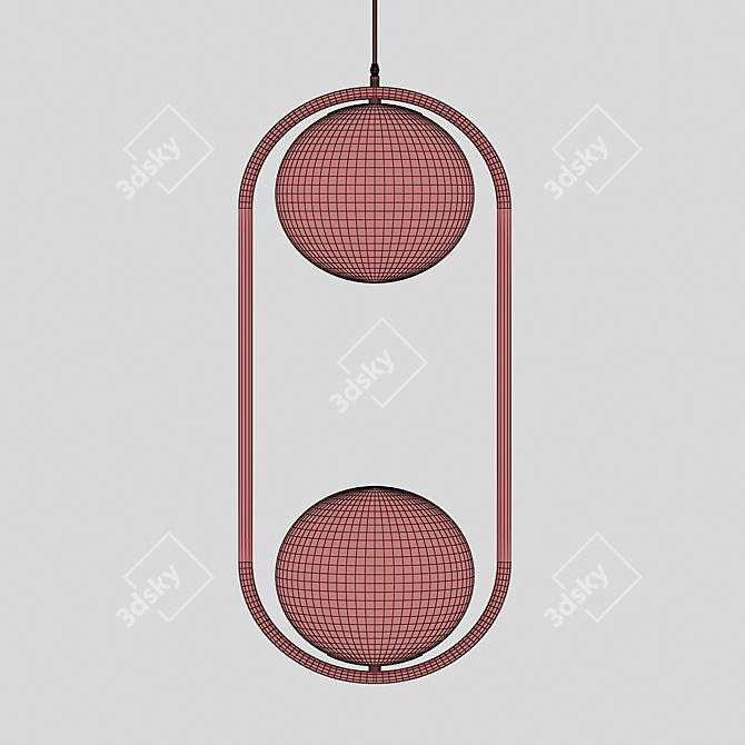 Ring Duo Pendant Light 3D model image 2