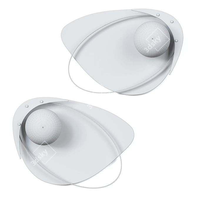 Sleek Shell Wall Light 3D model image 2