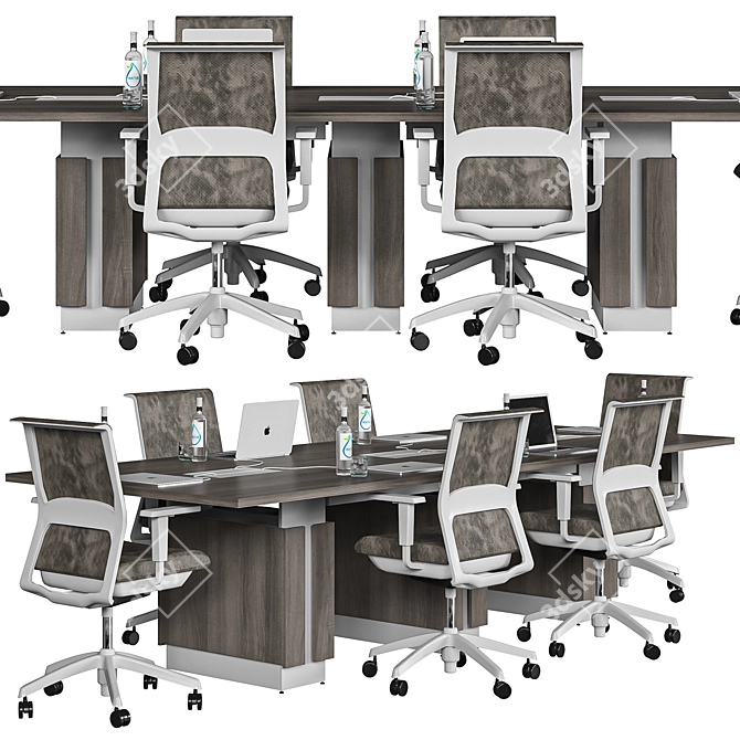 Brown Modern Conference Table 3D model image 1