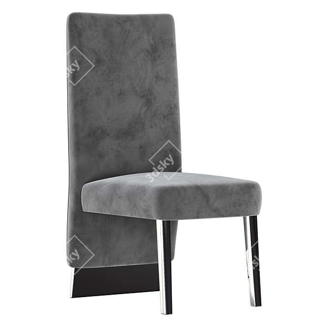 Gray Velvet Porsha Dining Chair 3D model image 4