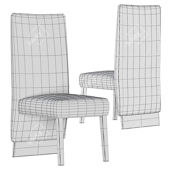 Gray Velvet Porsha Dining Chair 3D model image 6