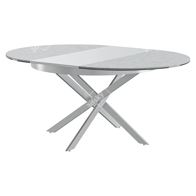 Ceramic White Folding Dining Table 3D model image 1