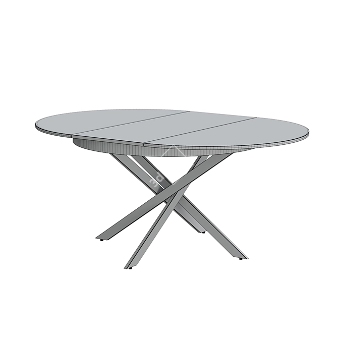 Ceramic White Folding Dining Table 3D model image 2