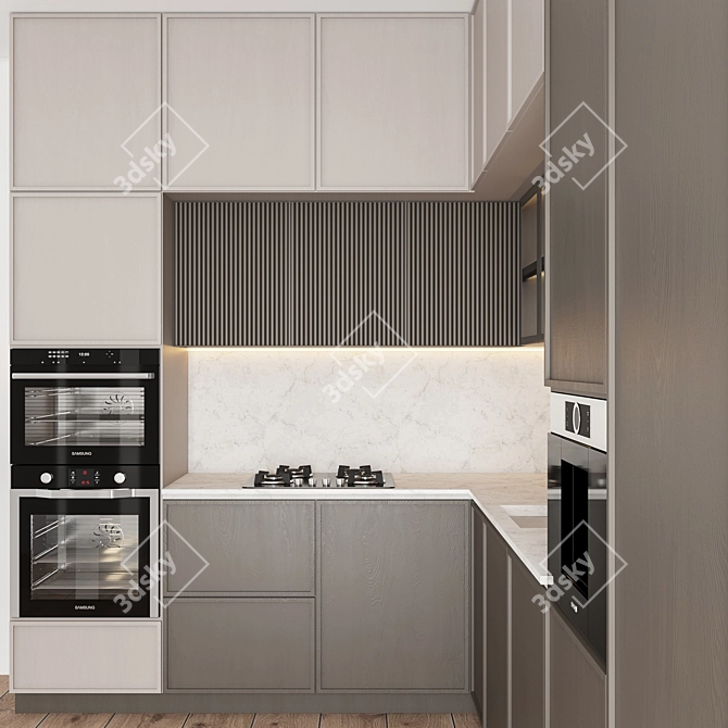 Modern Kitchen Design 3D model image 2