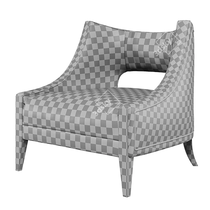Elegant Piedmont Lounge Chair 3D model image 4
