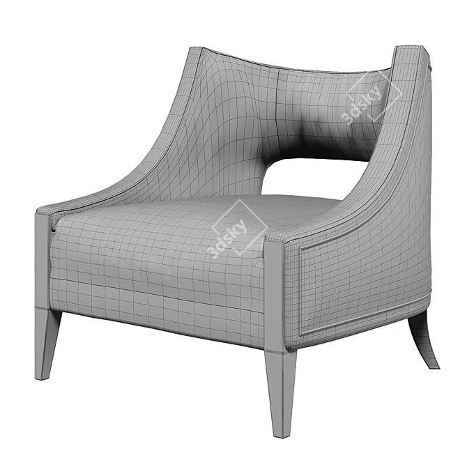 Elegant Piedmont Lounge Chair 3D model image 5