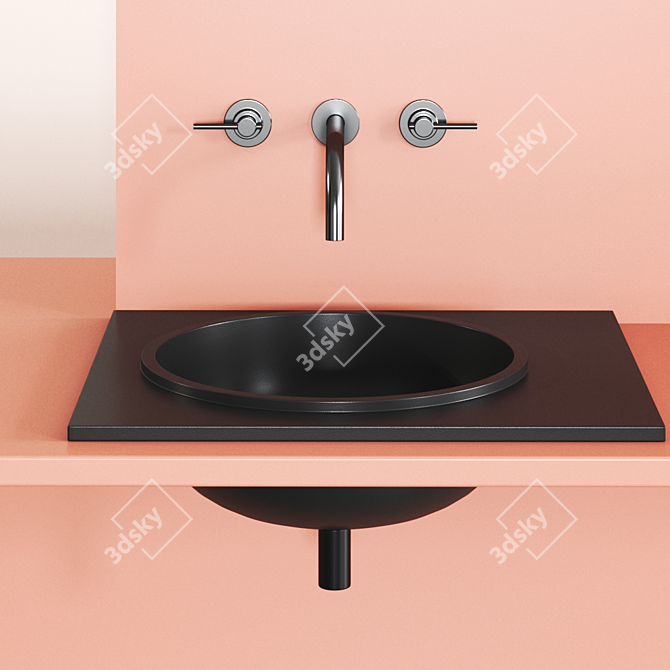 RISE Inset Washbasin: Sleek and Stylish 3D model image 3