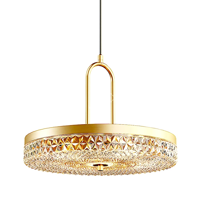 Elegant Gold Pendant Lamp 3D model image 1