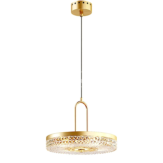 Elegant Gold Pendant Lamp 3D model image 2